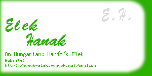 elek hanak business card